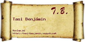 Tasi Benjámin névjegykártya